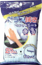 ガラス拭きウェットシート２０Ｐ　台紙／１０