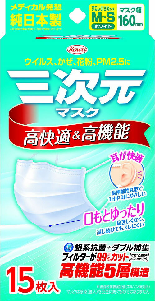 楽天市場】興和 三次元マスク 小さめサイズ S ホワイト(50枚入