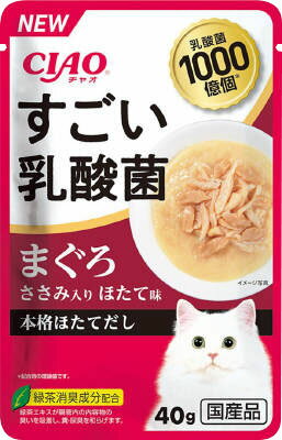 CIAOすごい乳酸菌パウチ まぐろ ささみ入り ほたて味 40g