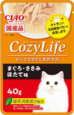 CIAO Cozy Lifeパウチ まぐろ・ささみ ほたて味 40g