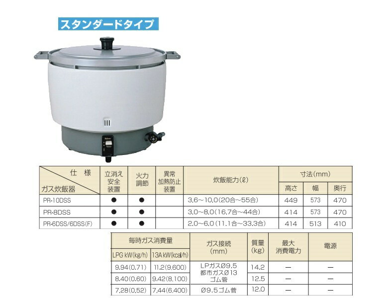 パロマ業務用ガス炊飯器 PR-6DSS(F)LPG