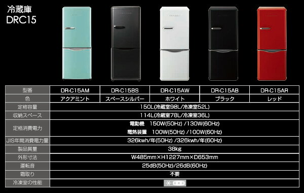 楽天市場】大宇電子ジャパン 冷蔵庫2ドア 右開き 150L DR-C15AM | 価格