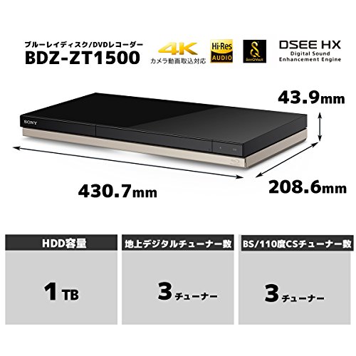 楽天市場】ソニーグループ SONY ブルーレイレコーダー BDZ-ZT1500