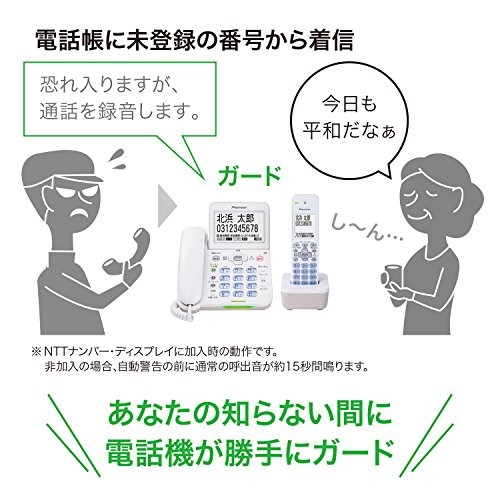 Pioneer はっきり大音量 デジタルコードレス留守番電話機 TF-SA75T(W)