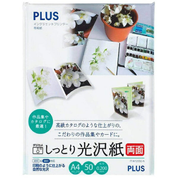 PLUS しっとり光沢紙 両面 A4判 IT-W125SG-N