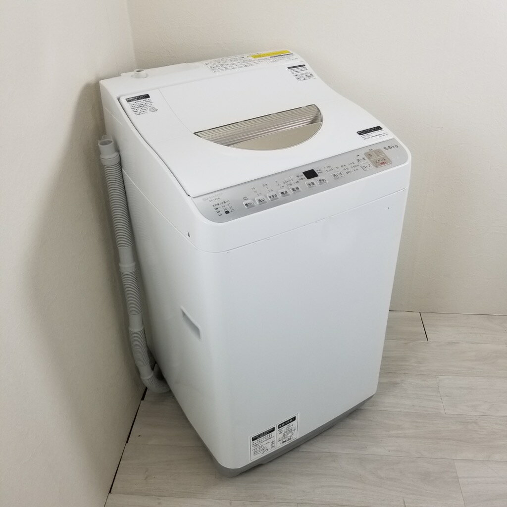 楽天市場】シャープ SHARP 縦型洗濯乾燥機5.5kg 上開き ES-TX5B-N
