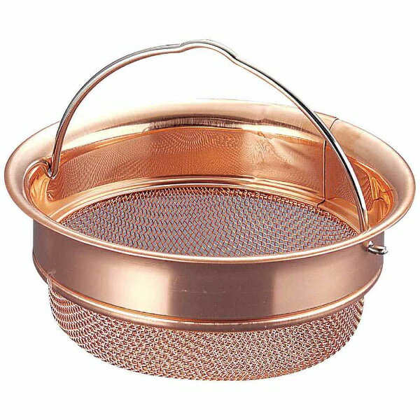 LINEクーポン有 JHI0501 銅 排水口バスケット 浅型 4936549601476 タケコシ 純銅製網 排水口バスケット浅型 TAKEKOSHI