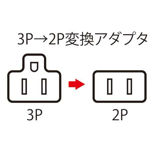 3P→2P変換アダプタ（グレー）