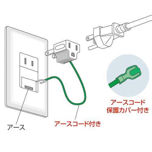 3P→2P変換アダプタ（グレー）