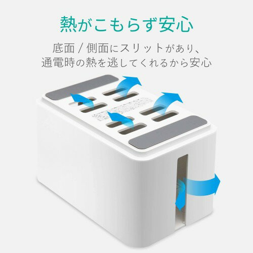 エレコム ケーブル収納ボックス 小 ホワイト EKC-BOX002WH(1個)
