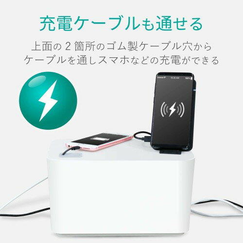 エレコム ケーブル収納ボックス 小 ホワイト EKC-BOX002WH(1個)