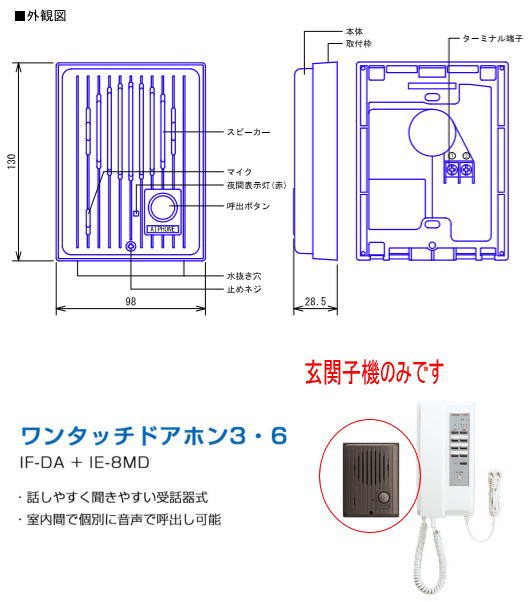 楽天市場】アイホン AIPHONE 玄関子機 IF-DA | 価格比較 - 商品価格ナビ
