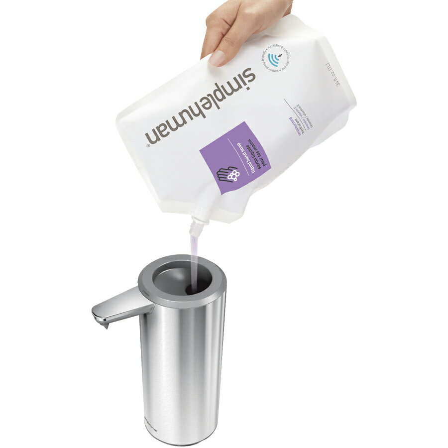 simplehuman シンプルヒューマン 充電式センサーポンプ ブラッシュシルバー ツヤ消しタイプ ST1043