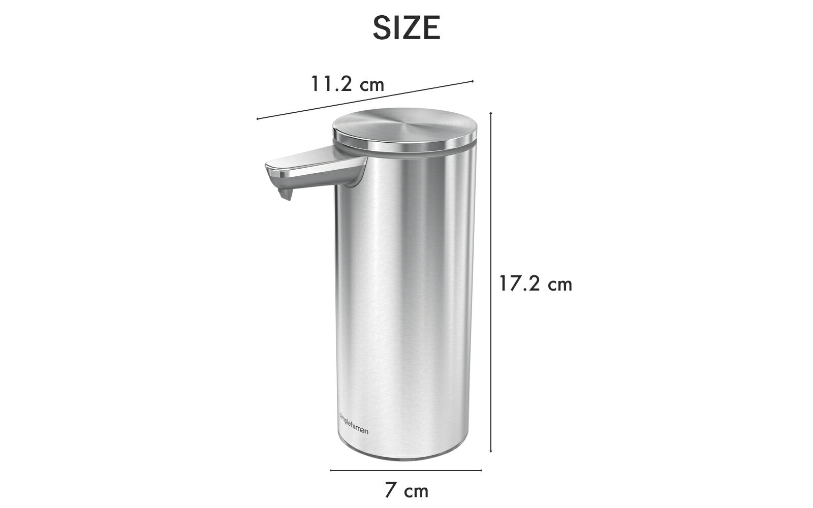 simplehuman シンプルヒューマン 充電式センサーポンプ ブラッシュシルバー ツヤ消しタイプ ST1043