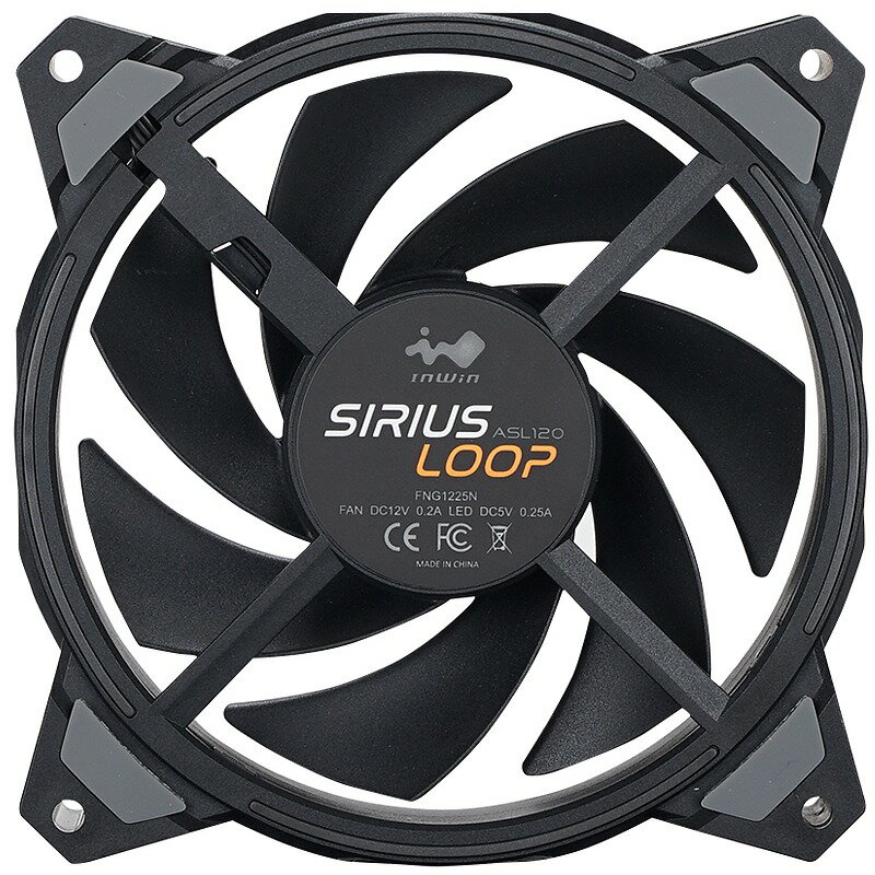 INWIN｜インウィン ケースファン 120mm /1800RPM Sirius Loop ASL120 ASL120FAN-1PK