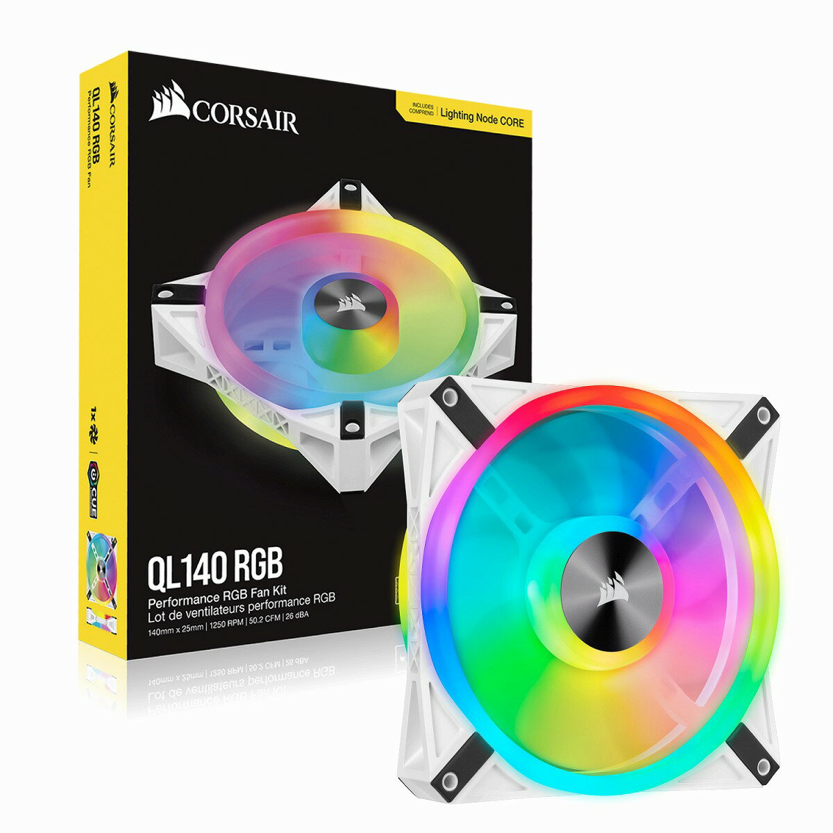 コルセア iCUE QL140 RGB 140mm PWM ホワイトファン シングルパック ホワイト CO-9050105-WW