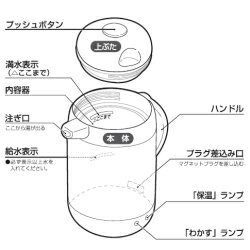 楽天市場】象印マホービン 象印 電気ポット ホワイトグレー CH-CE10-WG