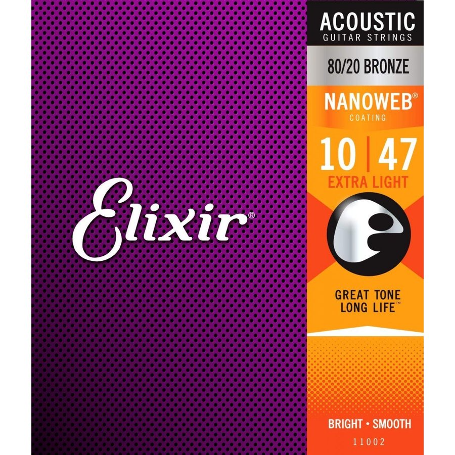 11002 ELIXIR エリクサー アコースティックギター弦 .010-.047 アンチ・ラスト Anti-Rust NANOWEB Extra Light 11002ELIXIR