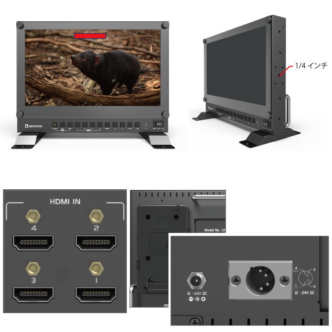 ADTECHNO｜エーディテクノ PCモニター ブラック UH1250S 12.5型 /4K 3840×2160 /ワイド