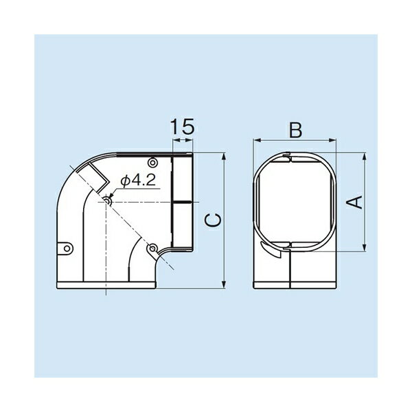 因幡電工 コーナー 平面90°LDK-70-I