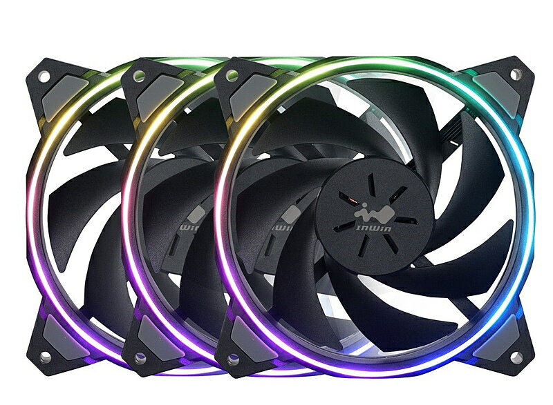 INWIN ケースファンx3 Sirius Loop ASL120 ASL120FAN-3PK 120mm /1800RPM ＋コントローラー