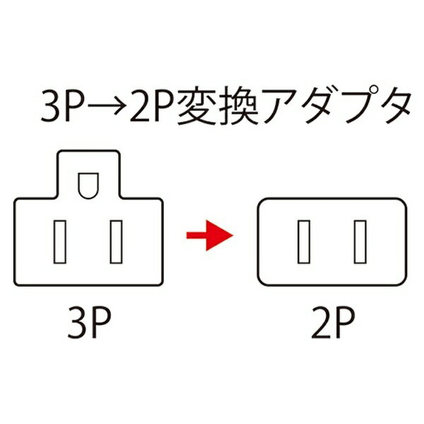 3P→2P変換アダプタ（ブラック）