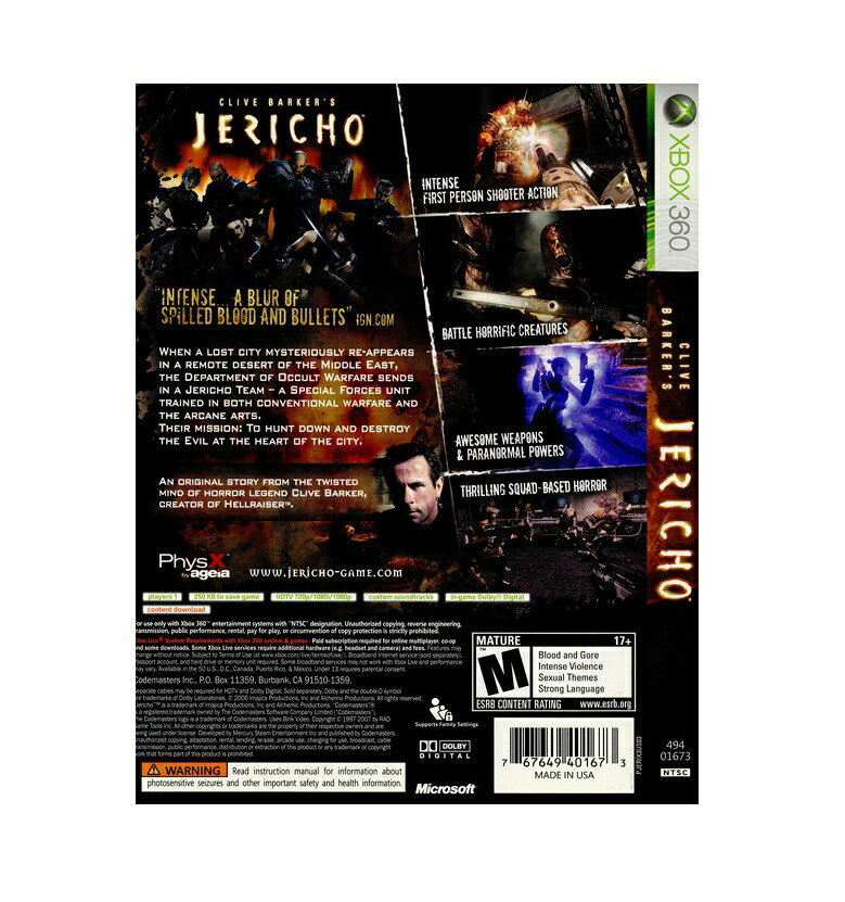 楽天市場】Clive Barker's Jericho XBOX360版 | 価格比較 - 商品価格ナビ