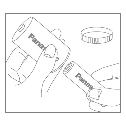 パナソニック 単3形充電式電池用 サイズ変換スペーサー 単1形 BQ-BS1／2B(2本入)