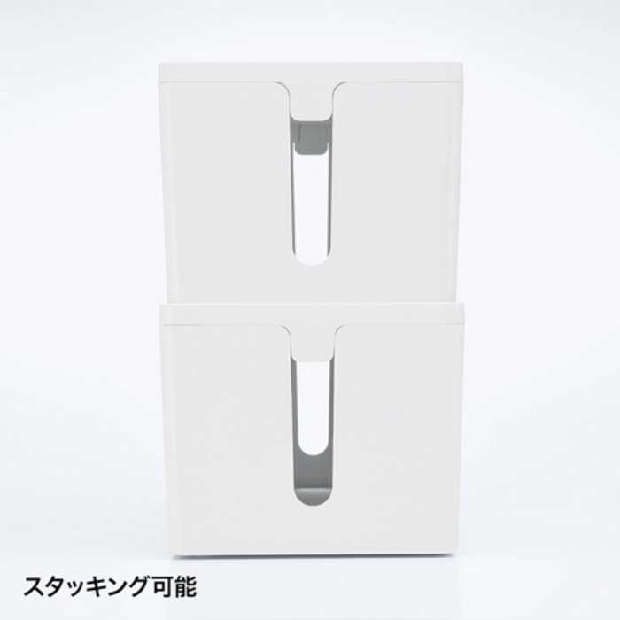 ケーブル＆タップ収納ボックス Mサイズ ホワイト CB-BOXP2WN2(1コ入)