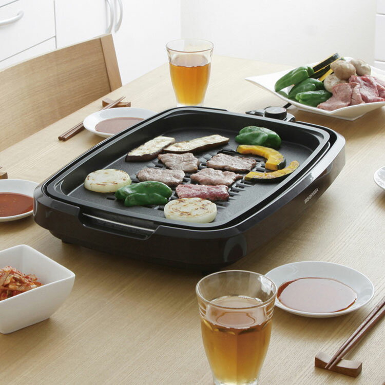 楽天市場】アイリスオーヤマ IRIS 網焼き風ホットプレート APK-137-S