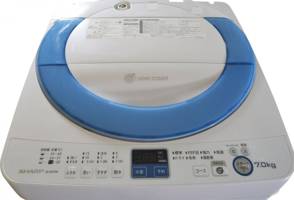 楽天市場】シャープ シャープ 全自動洗濯機 グリーン系 ES-GE70P-G(1台