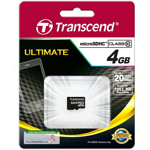 Transcend microSDXC/SDHCカード Class 10 TS4GUSDC10