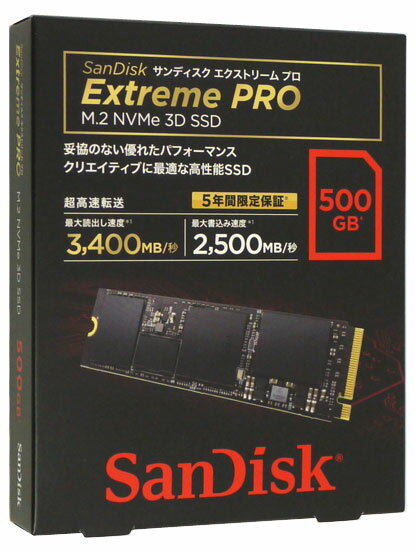 SanDisk エクストリーム プロ M.2 NVMe 3D SSD SDSSDXPM2-500G-J25