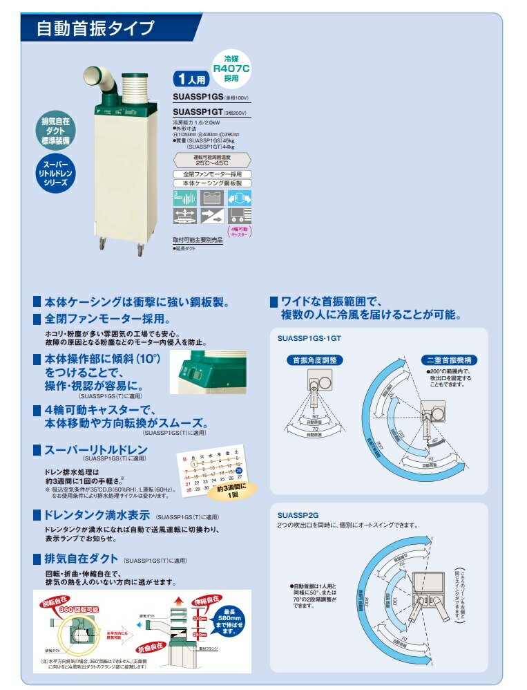 楽天市場】ダイキン工業 DAIKIN スポットエアコン SUASSP1GS | 価格