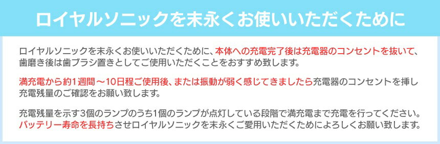 ワイドシステム ロイヤルソニック 充電式音波歯ブラシ
