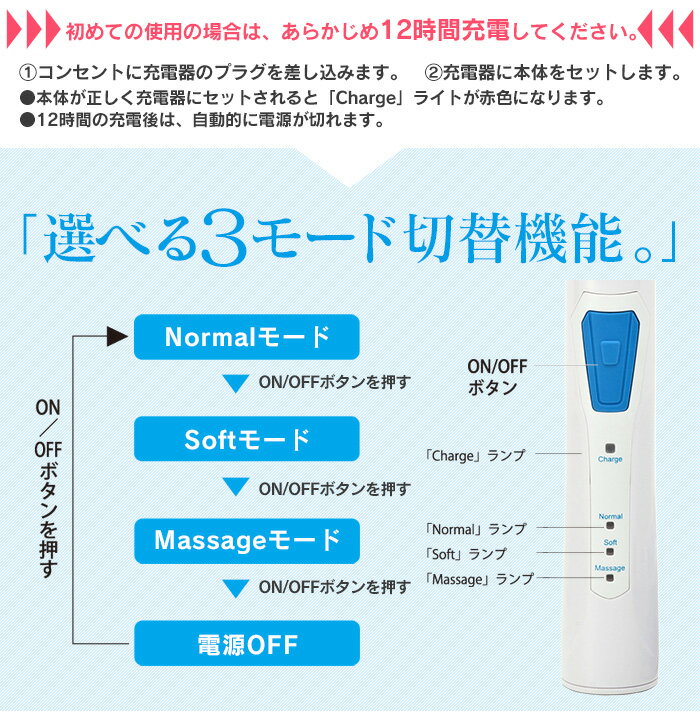 ワイドシステム ロイヤルソニック 充電式音波歯ブラシ