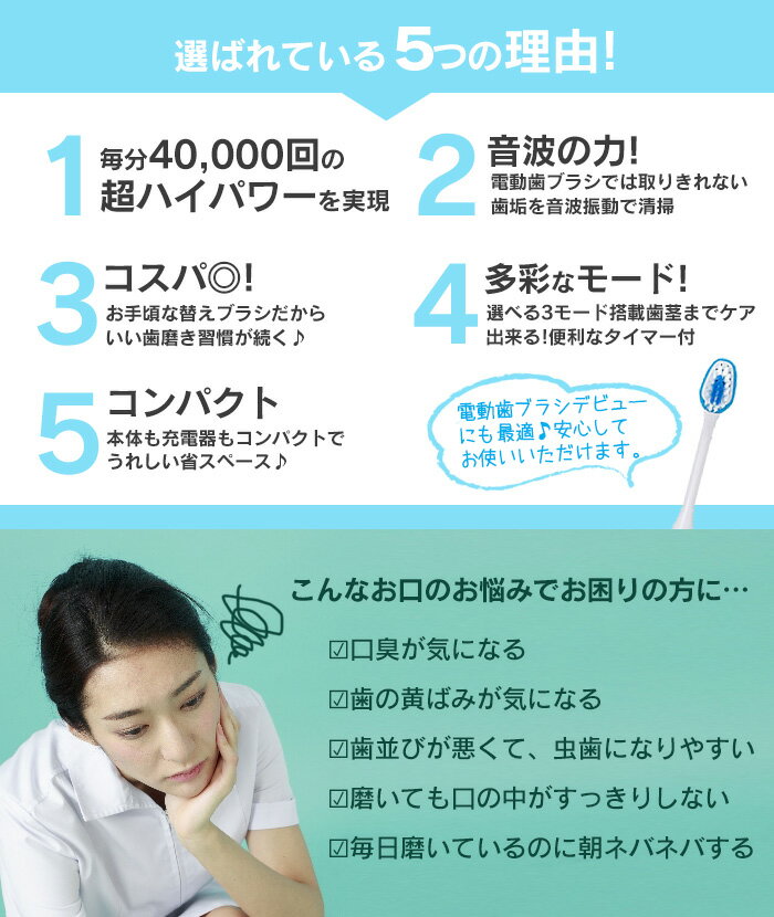 ワイドシステム ロイヤルソニック 充電式音波歯ブラシ