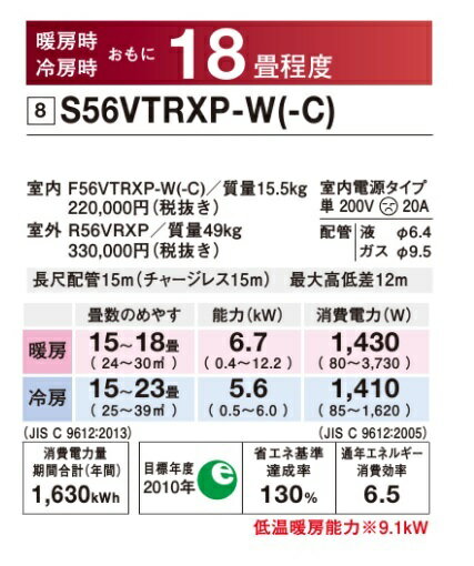 手渡しのみ　ダイキン ルームエアコン F56UTRXP-Ｗ 手渡しのみ ダイキン ルームエアコン F56UTRXP-W 手渡しのみ