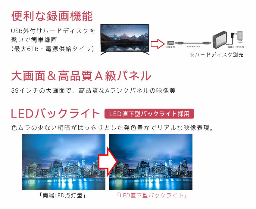 楽天市場】WIS WiS 液晶テレビ WI-D3903SR | 価格比較 - 商品価格ナビ