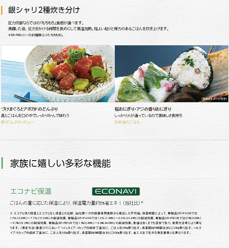 Panasonic おどり炊き 全面発熱5段IH ＆ ダイヤモンド竈 かまど 釜 可変圧力IHジャー炊飯器 SR-PB106-W