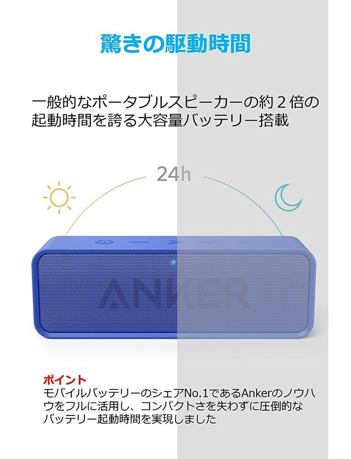 ANKER ワイヤレススピーカー ブルートゥース SOUNDCORE BLACK A3102011
