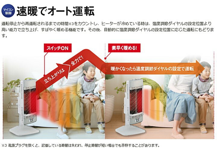 CORONA 電気ストーブ シーズヒーター DH-919R(W)