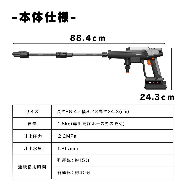 IRIS 充電式ハンディウォッシャー JHW-201
