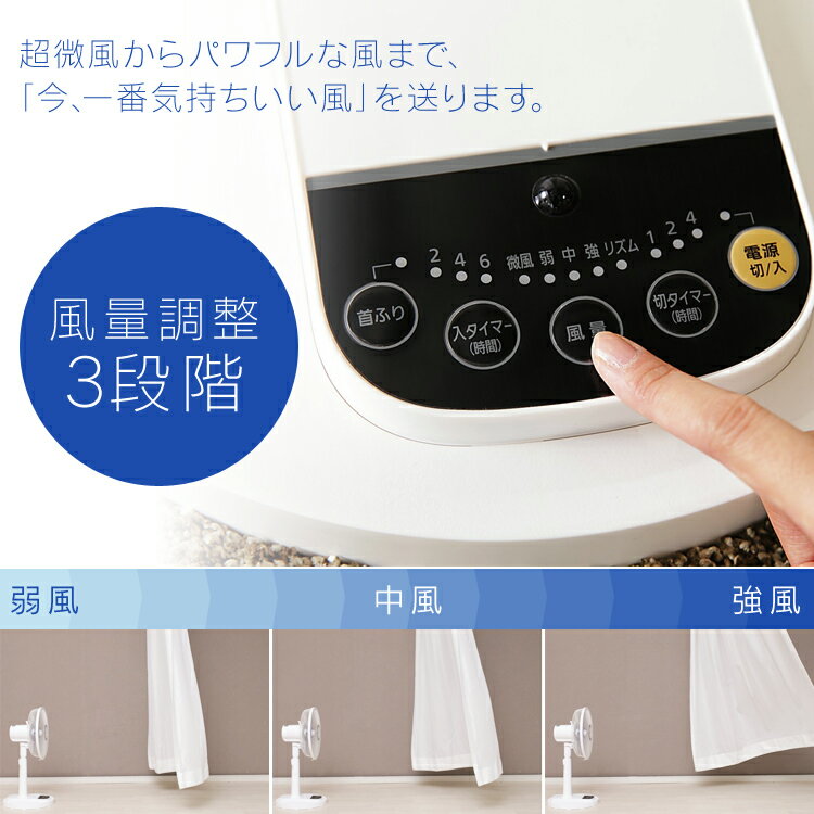 IRIS DCモーター搭載リビング扇風機 LFD-306L-W