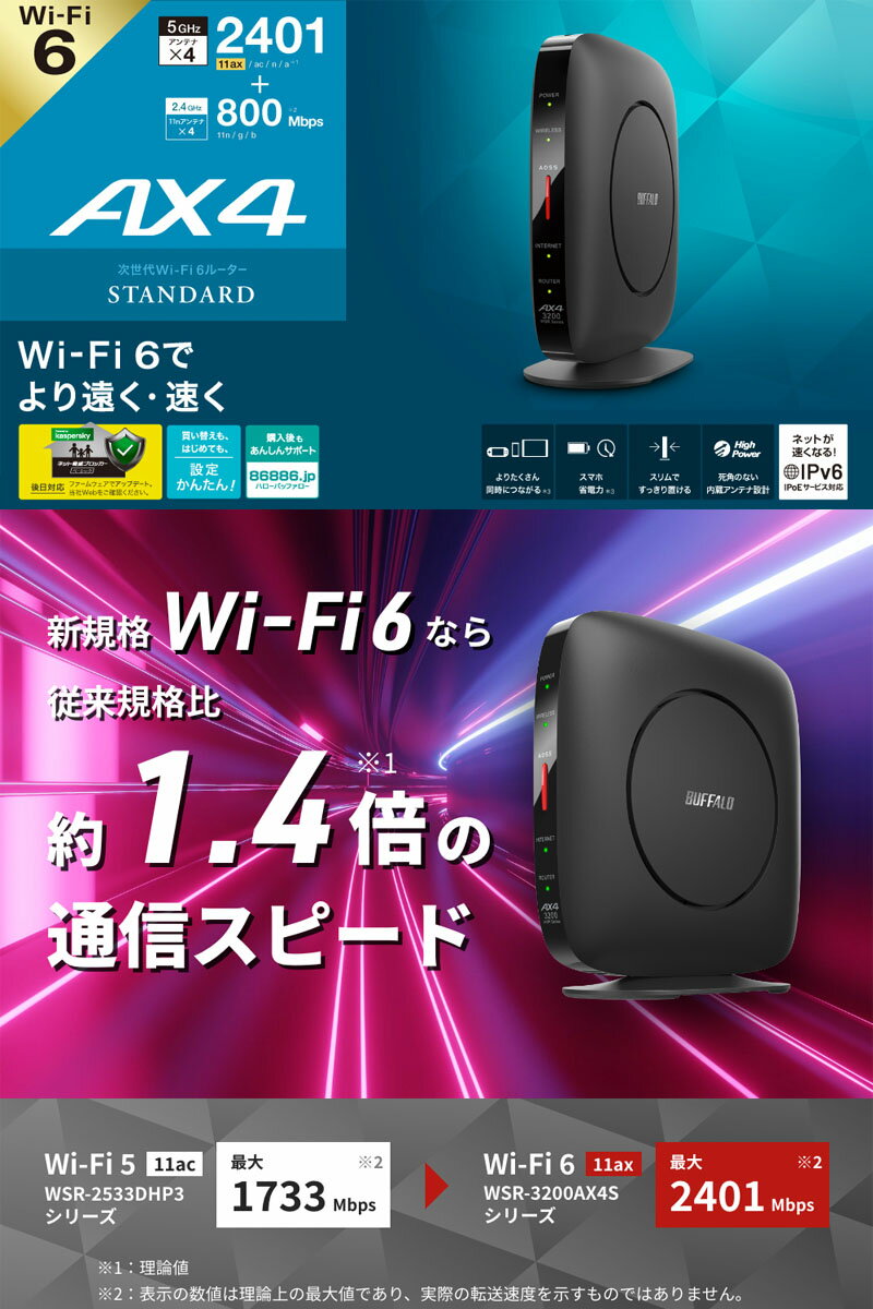 楽天市場】バッファロー BUFFALO Wi-Fiルーター ブラック WSR