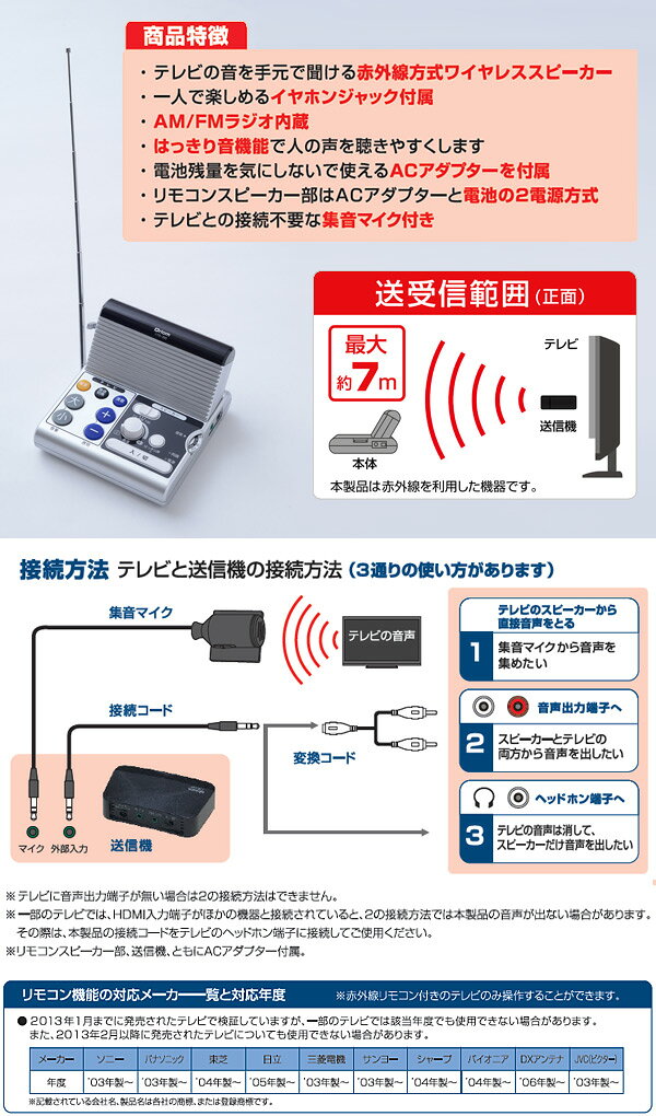 YAMAZEN Qriom リモコン付き手元スピーカー YTR-200