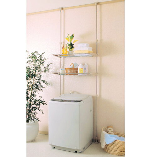 サン・ハーベスト SYM-300 WH [突っ張り式洗濯機ラック棚3枚ホワイト] 軒先渡し】Sunharvest 突っ張り式洗濯機ラック 棚3枚 ホワイト
