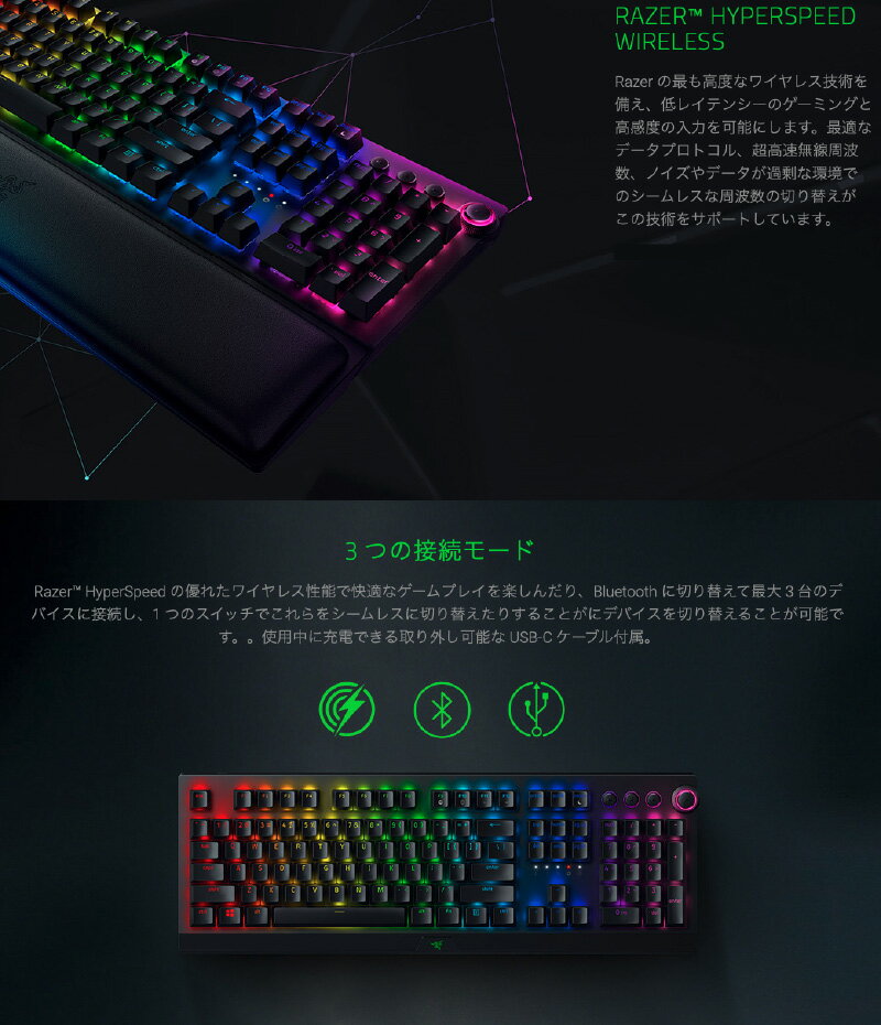 Razer ゲーミングキーボード BLACKWIDOW V3 PRO YELLOW SWITC