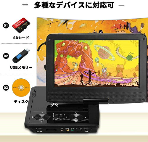 楽天市場】QKK ポータブルDVDプレーヤー 9インチ JIN-DP09 | 価格比較