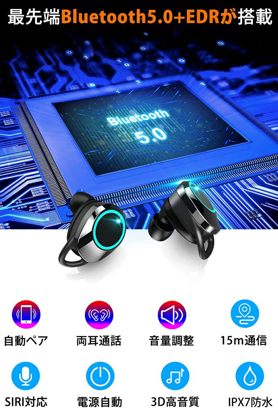 楽天市場】SUTOMO Bluetooth 5.0 ワイヤレスイヤホン EJ-X6-BK | 価格